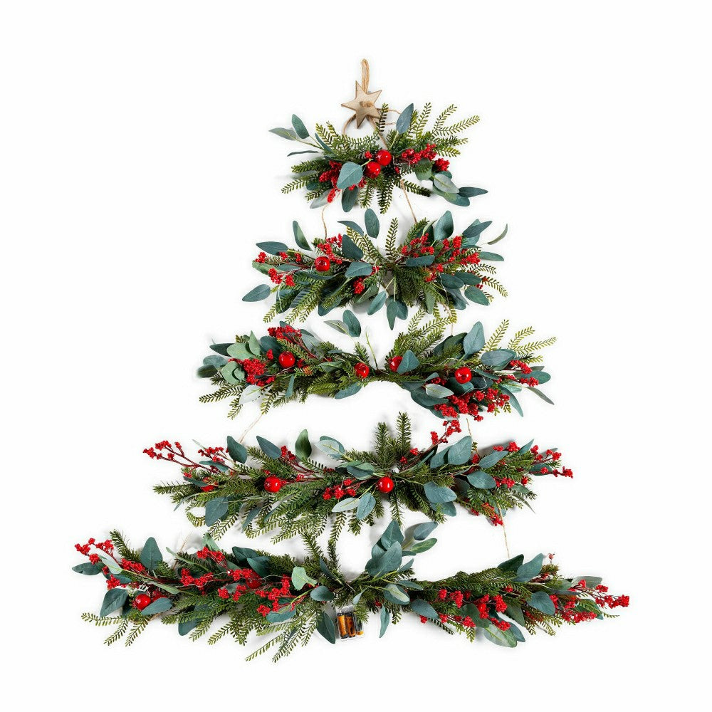 Lighted Hanging Wall Christmas Tree | Plow & Hearth