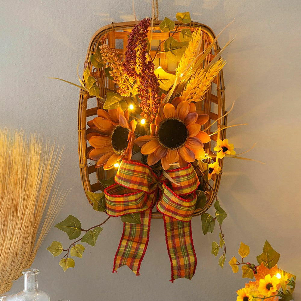 Light-Up Harvest Tobacco Basket Wall Hanging | Plow & Hearth