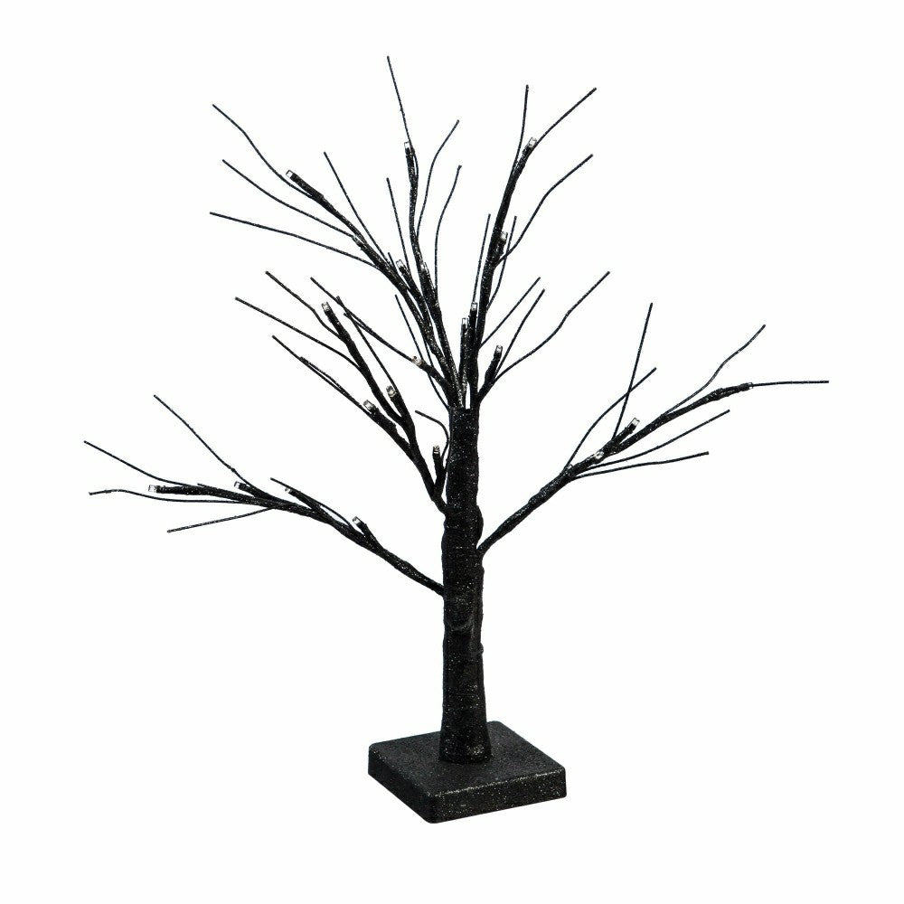 19"H LED Halloween Glittered Tree | Plow & Hearth
