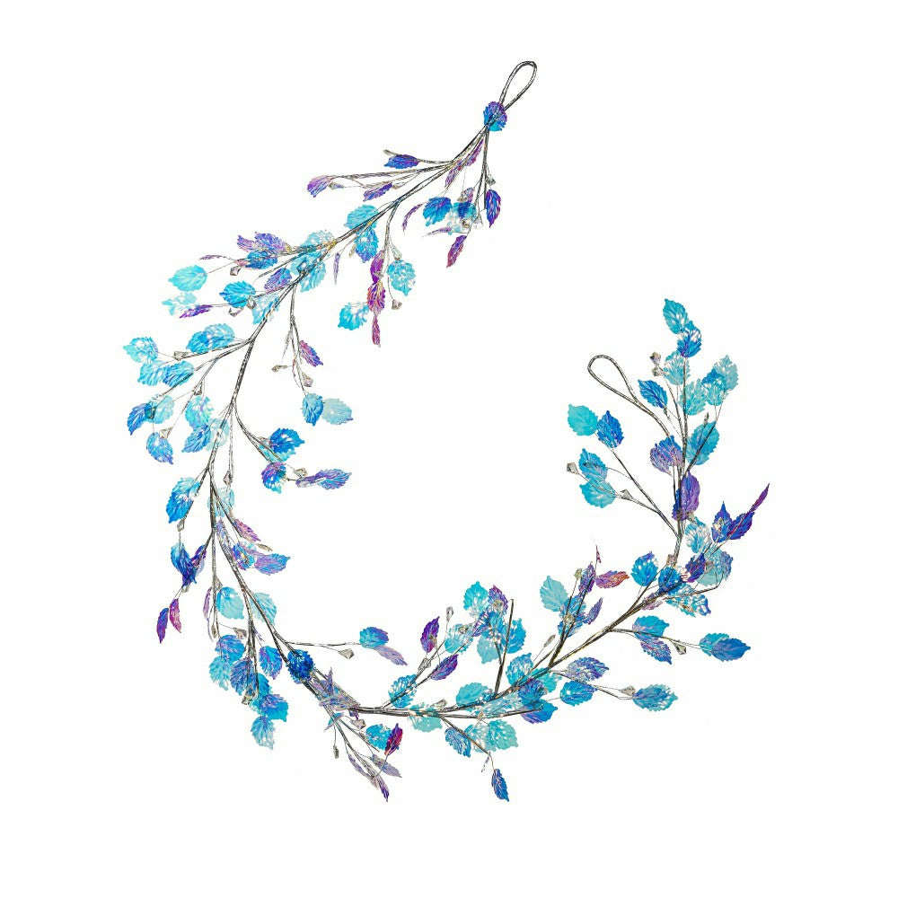 Season to Sparkle Garland Artificial Iridescent Leaf , 72"H | Plow & Hearth
