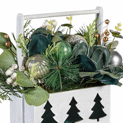 Artificial Tree in Pot with Ornaments Table Decor, 11"H | Plow & Hearth