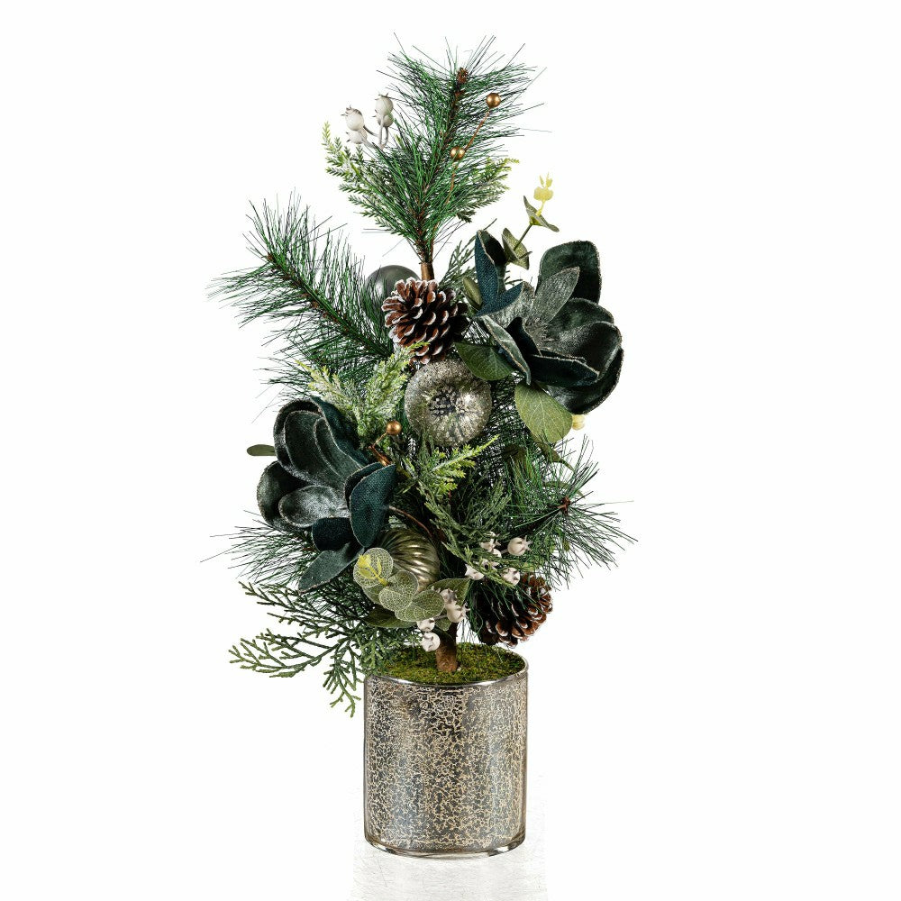 Artificial in Pot with Ornaments Floral Tree Table Decor, 24"H | Plow & Hearth