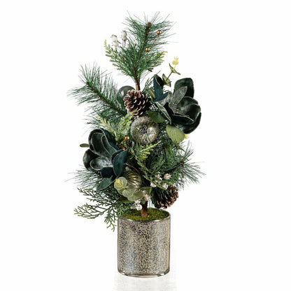 Artificial in Pot with Ornaments Floral Tree Table Decor, 24"H | Plow & Hearth