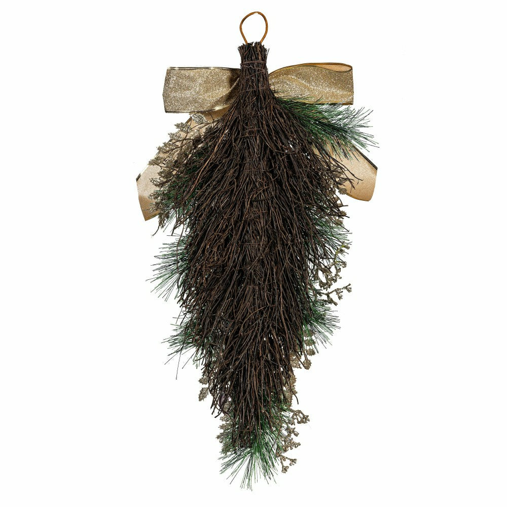 Season to Sparkle Swag Artificial with Ornaments, 24"H | Plow & Hearth