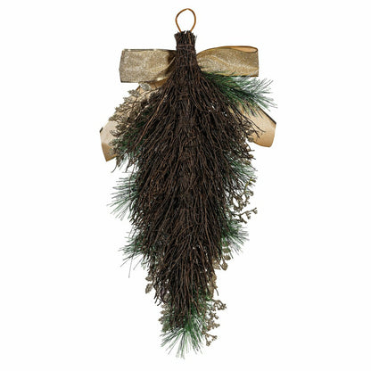 Season to Sparkle Swag Artificial with Ornaments, 24"H | Plow & Hearth