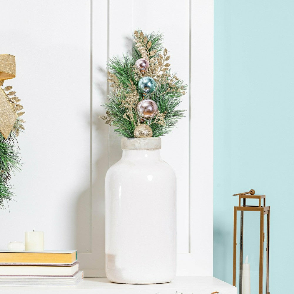 Season to Sparkle Stem Artificial, With Ornaments 24”H | Plow & Hearth