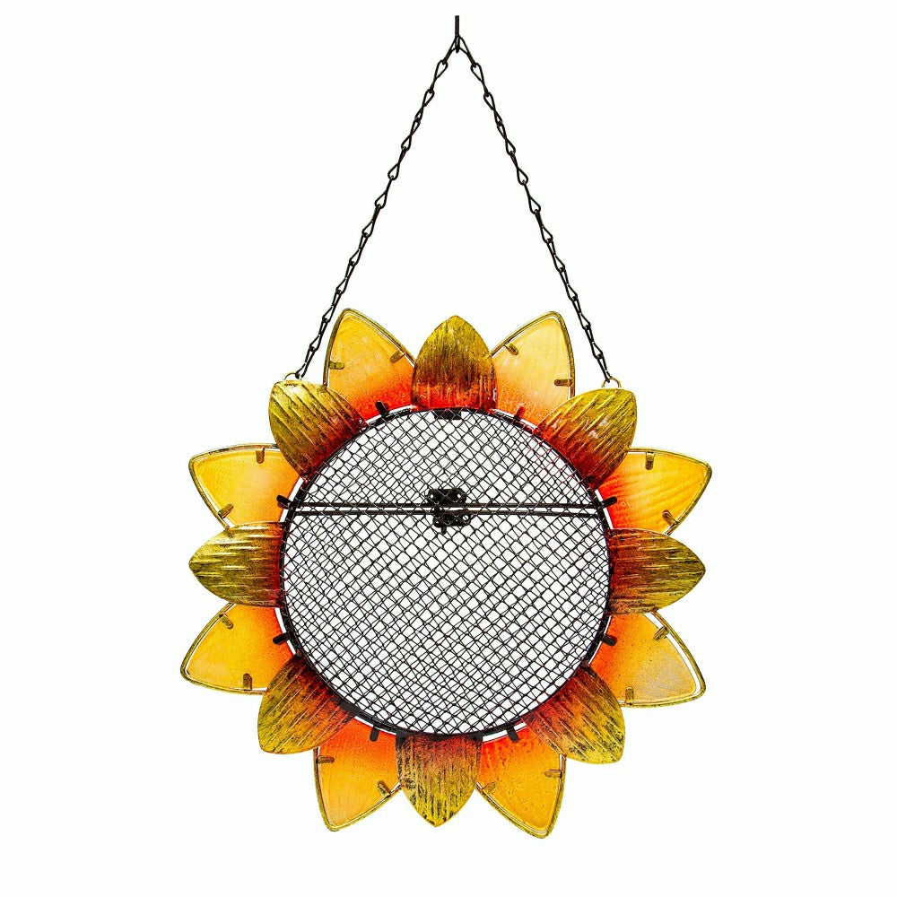 Glass and Metal Sunflower Bird Feeder | Plow & Hearth