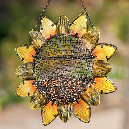 Glass and Metal Sunflower Bird Feeder | Plow & Hearth
