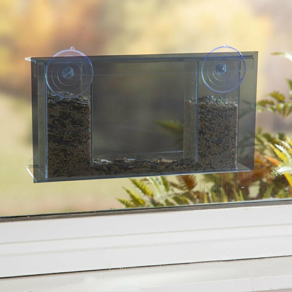 One-Way Mirror Window Mount Bird Feeder | Plow & Hearth