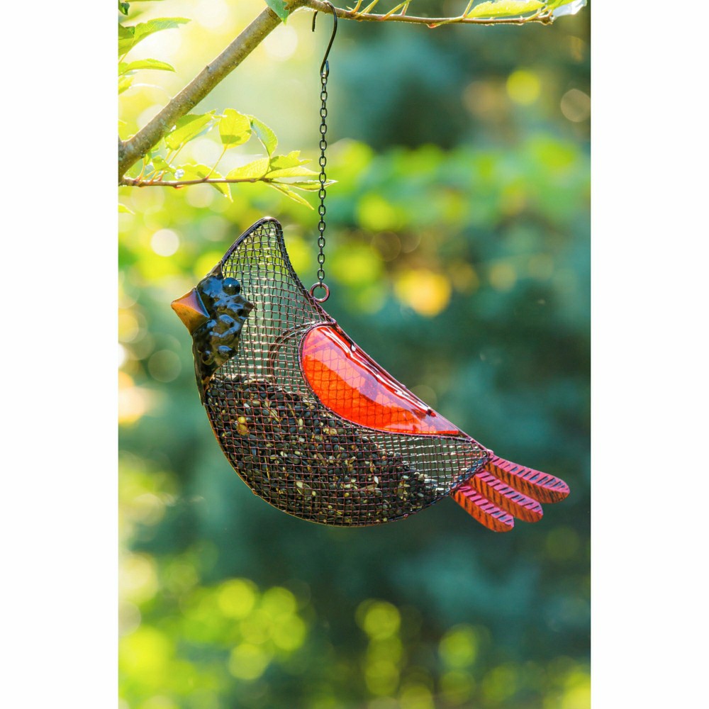 Holiday Poinsettia Bird Feeder, Cardinal | Plow & Hearth