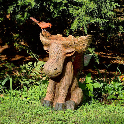 Resin Moose Birdbath | Plow & Hearth
