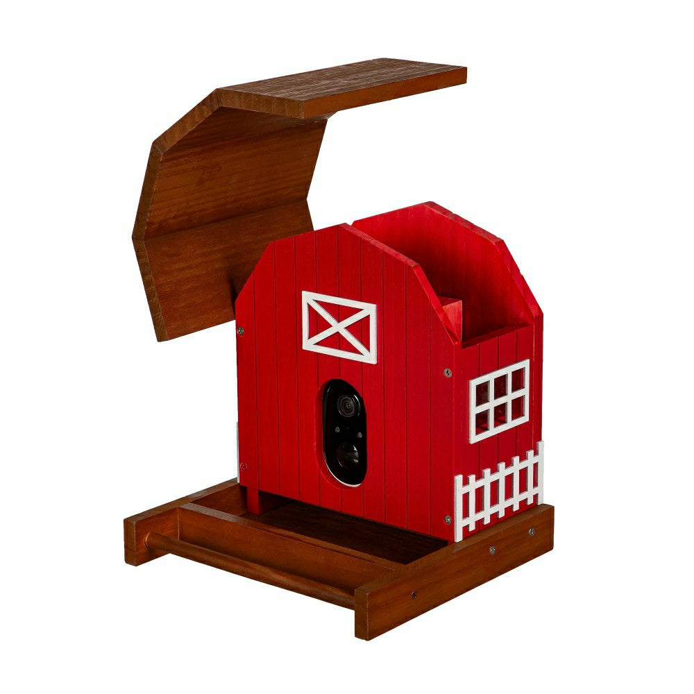 LED Barn House Smart Bird Feeder with Camera | Plow & Hearth
