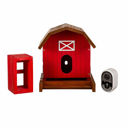 LED Barn House Smart Bird Feeder with Camera | Plow & Hearth