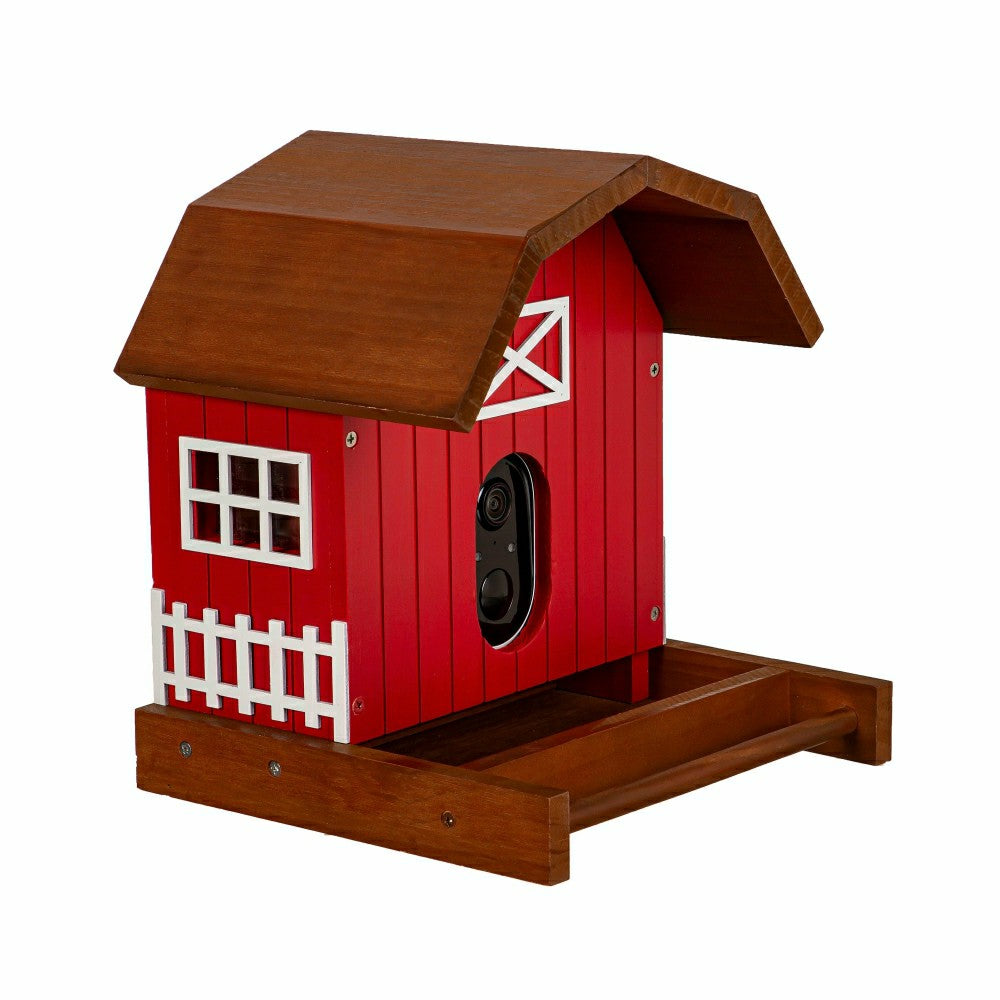 LED Barn House Smart Bird Feeder with Camera | Plow & Hearth