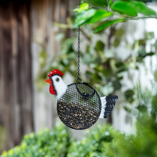 Petal & Plow Bird Feeder, Metal Rooster Seed Feeder | Plow & Hearth
