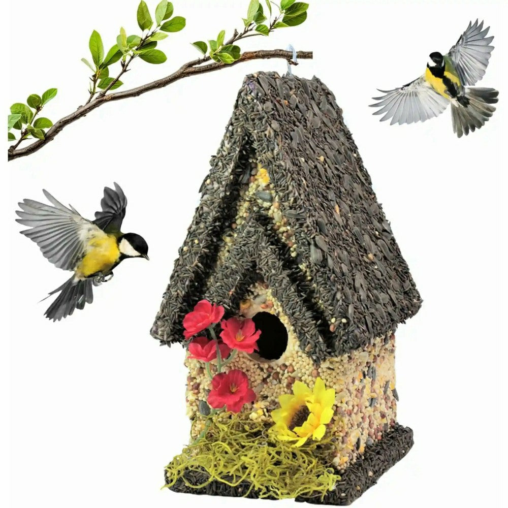Tall Edible Birdhouse with Dark Roof | Plow & Hearth