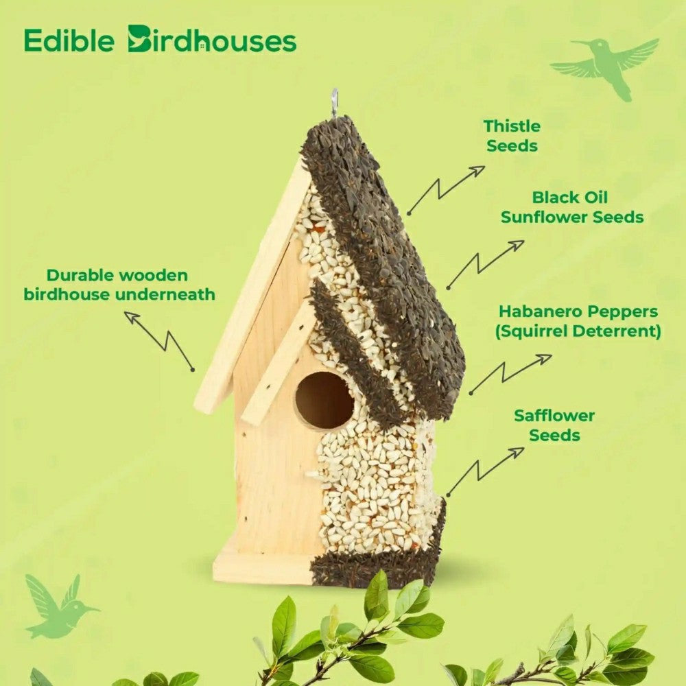 Tall Edible Birdhouse with Dark Roof | Plow & Hearth