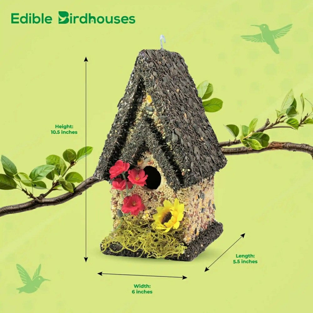 Tall Edible Birdhouse with Dark Roof | Plow & Hearth