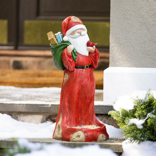 All-Weather Santa Bird Feeder Statue | Plow & Hearth