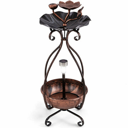 Solar Outdoor Bird Bath Feeder/Planter Combo | Plow & Hearth
