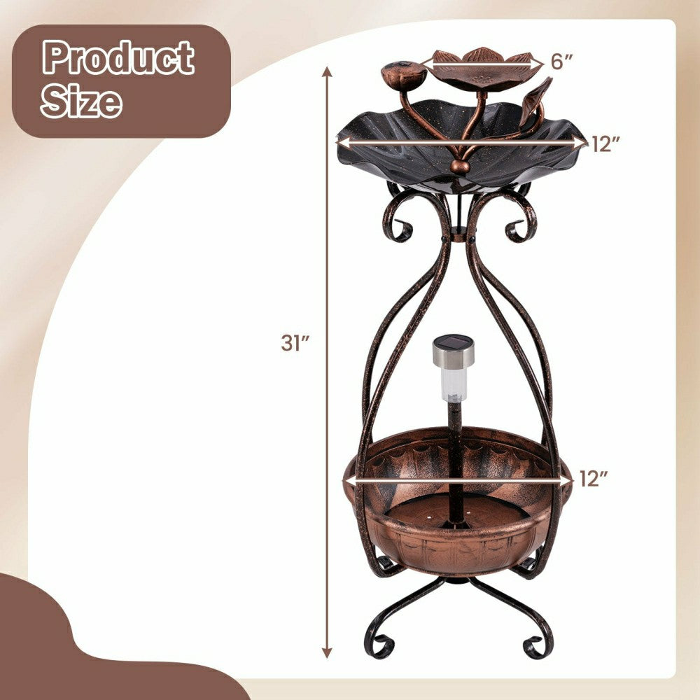 Solar Outdoor Bird Bath Feeder/Planter Combo | Plow & Hearth