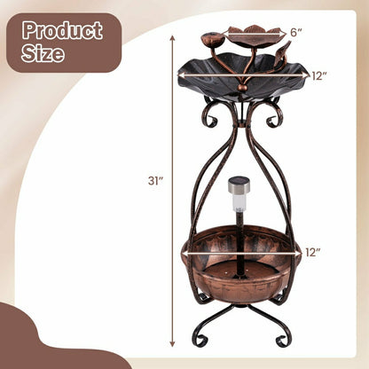 Solar Outdoor Bird Bath Feeder/Planter Combo | Plow & Hearth