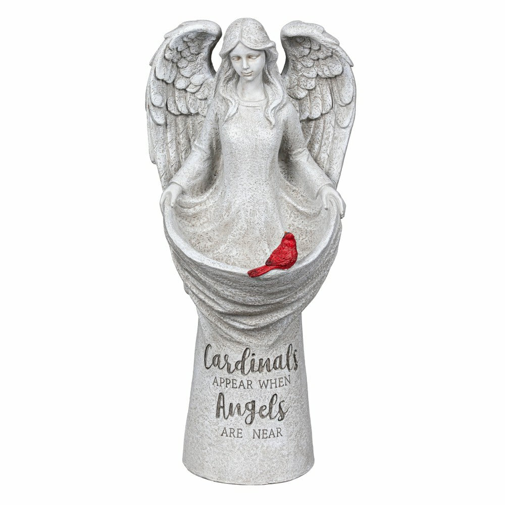 Memorial Cardinal Angel Resin Bird Feeder, 16.5" H | Plow & Hearth