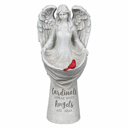Memorial Cardinal Angel Resin Bird Feeder, 16.5" H | Plow & Hearth