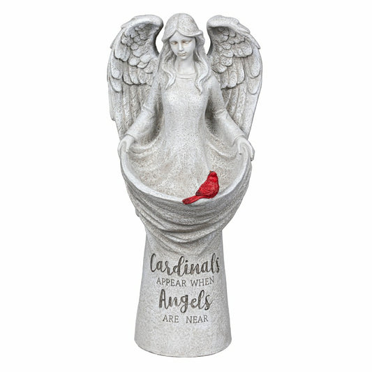 Memorial Cardinal Angel Resin Bird Feeder, 16.5" H | Plow & Hearth