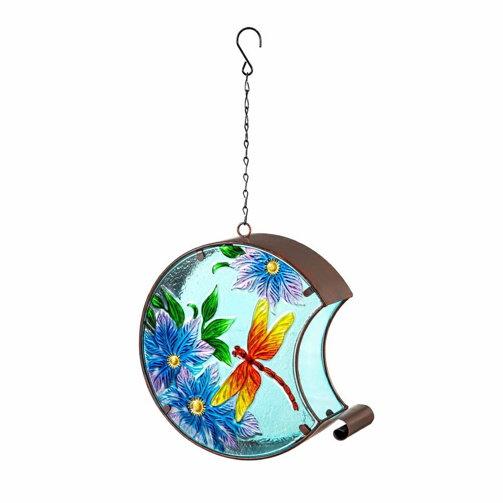 Hand Painted Glass Bird Feeder, Dragonfly | Plow & Hearth