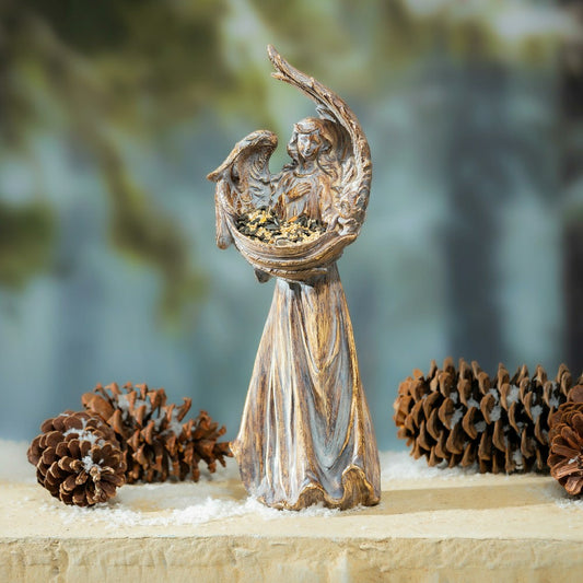 Nativity Bird Feeder, Resin Bird Feeder, Angel, 17"H | Plow & Hearth