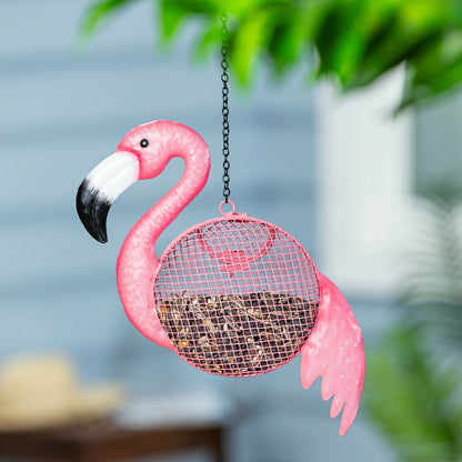 Palm Beach Bird Feeder, Metal Flamingo Seed Feeder | Plow & Hearth