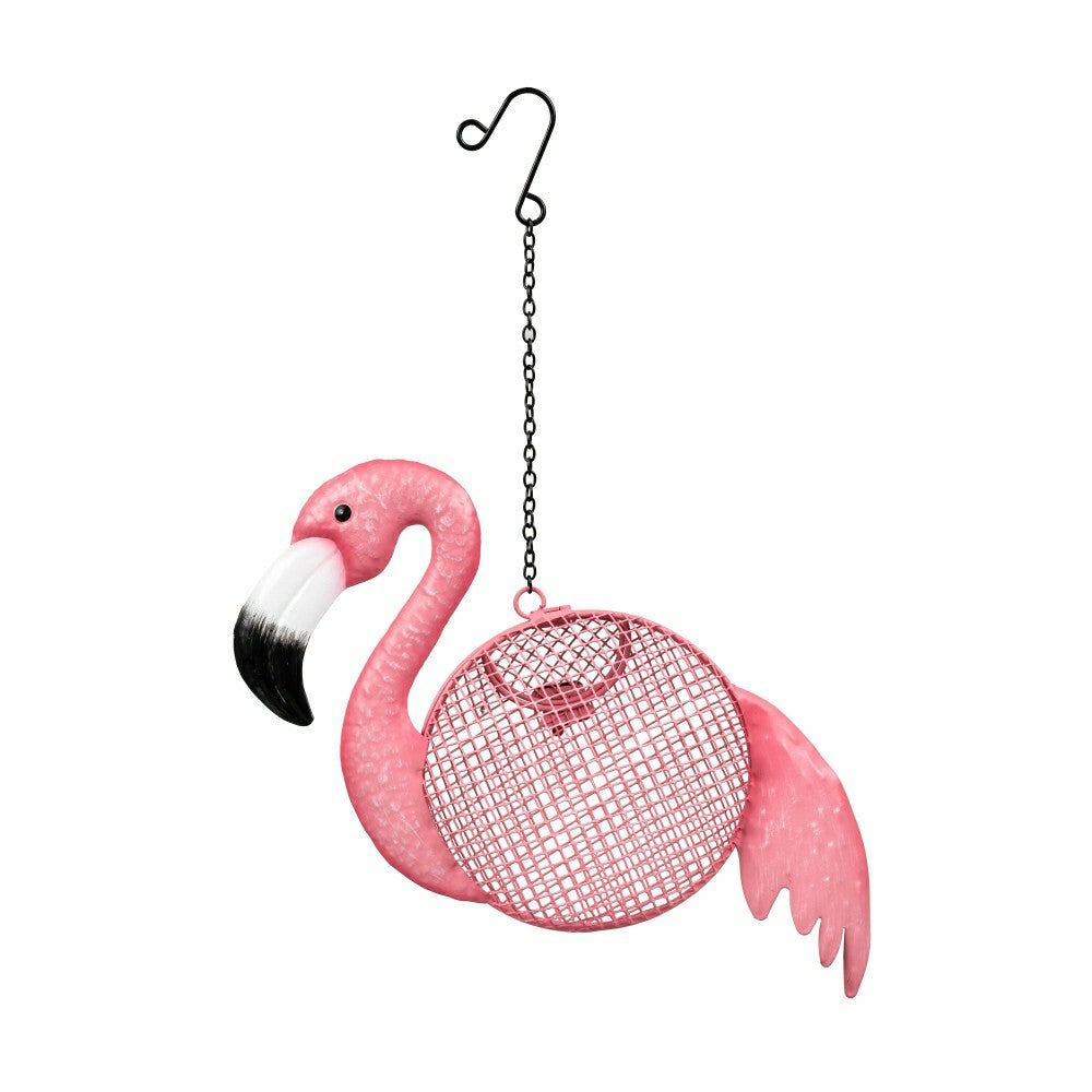 Palm Beach Bird Feeder, Metal Flamingo Seed Feeder | Plow & Hearth