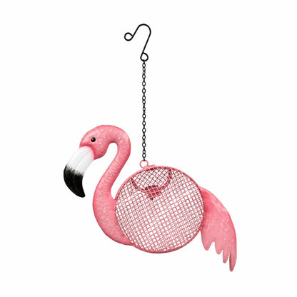 Palm Beach Bird Feeder, Metal Flamingo Seed Feeder | Plow & Hearth