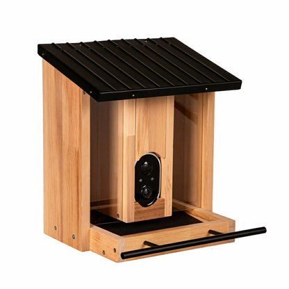 BirdsIVue Smart Feeder: Solar Wooden Bird Feeder | Plow & Hearth