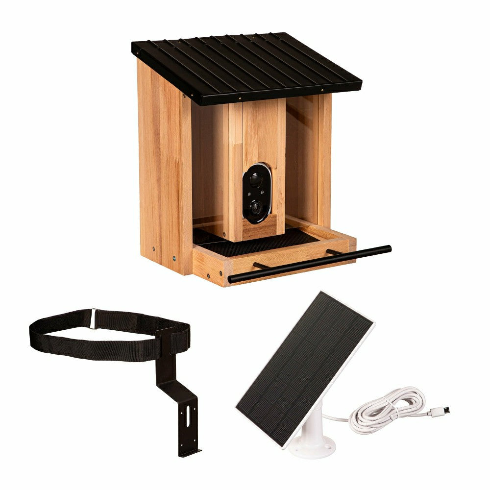 BirdsIVue Smart Feeder: Solar Wooden Bird Feeder | Plow & Hearth