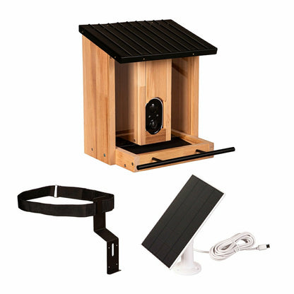BirdsIVue Smart Feeder: Solar Wooden Bird Feeder | Plow & Hearth