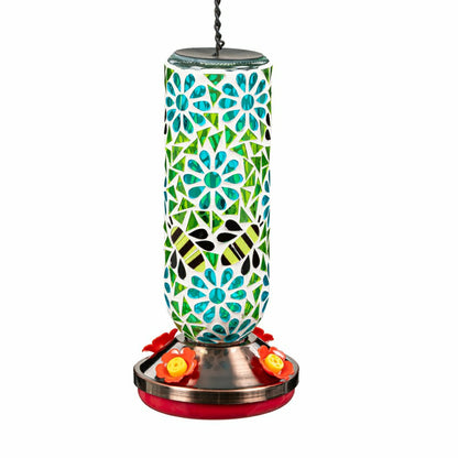 Pollinator Garden Bird Feeder, Mosaic Glass Hummingbird Feeder | Plow & Hearth