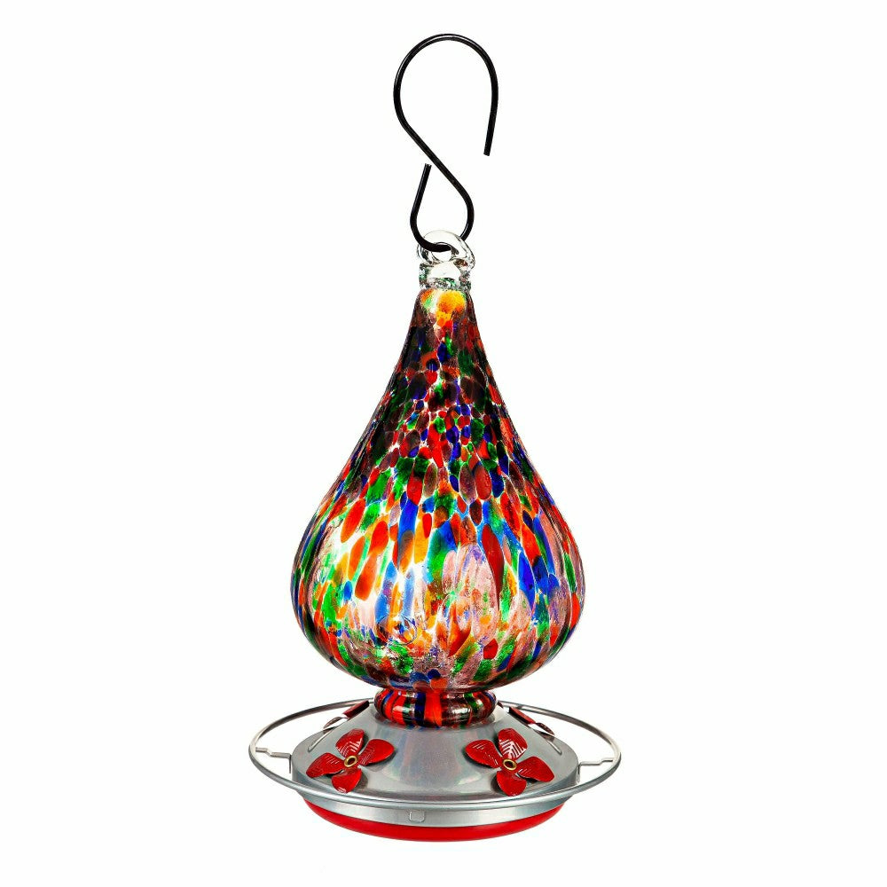 Speckled Art Glass Hummingbird Feeder | Plow & Hearth