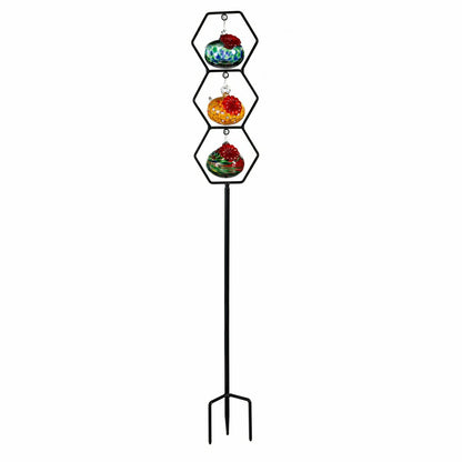 Cottage Garden Bird Feeder, Glass Hummingbird Feeder Trio Stake | Plow & Hearth