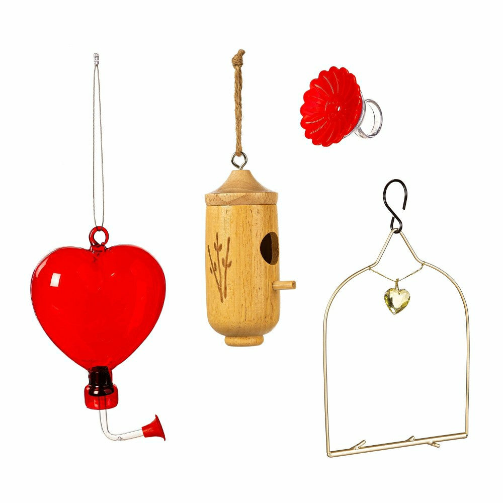 Woodland Storybook Bird Feeder, Hummingbird Lover Gift Set, Set of 4 | Plow & Hearth