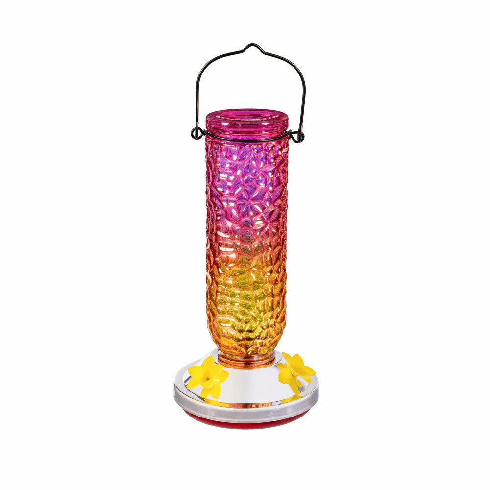 Cottage Garden Bird Feeder, Textured Iridescent Glass Hummingbird Feed | Plow & Hearth