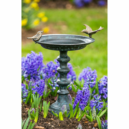 Sculpted Songbirds Metal Pedestal Birdbath | Plow & Hearth