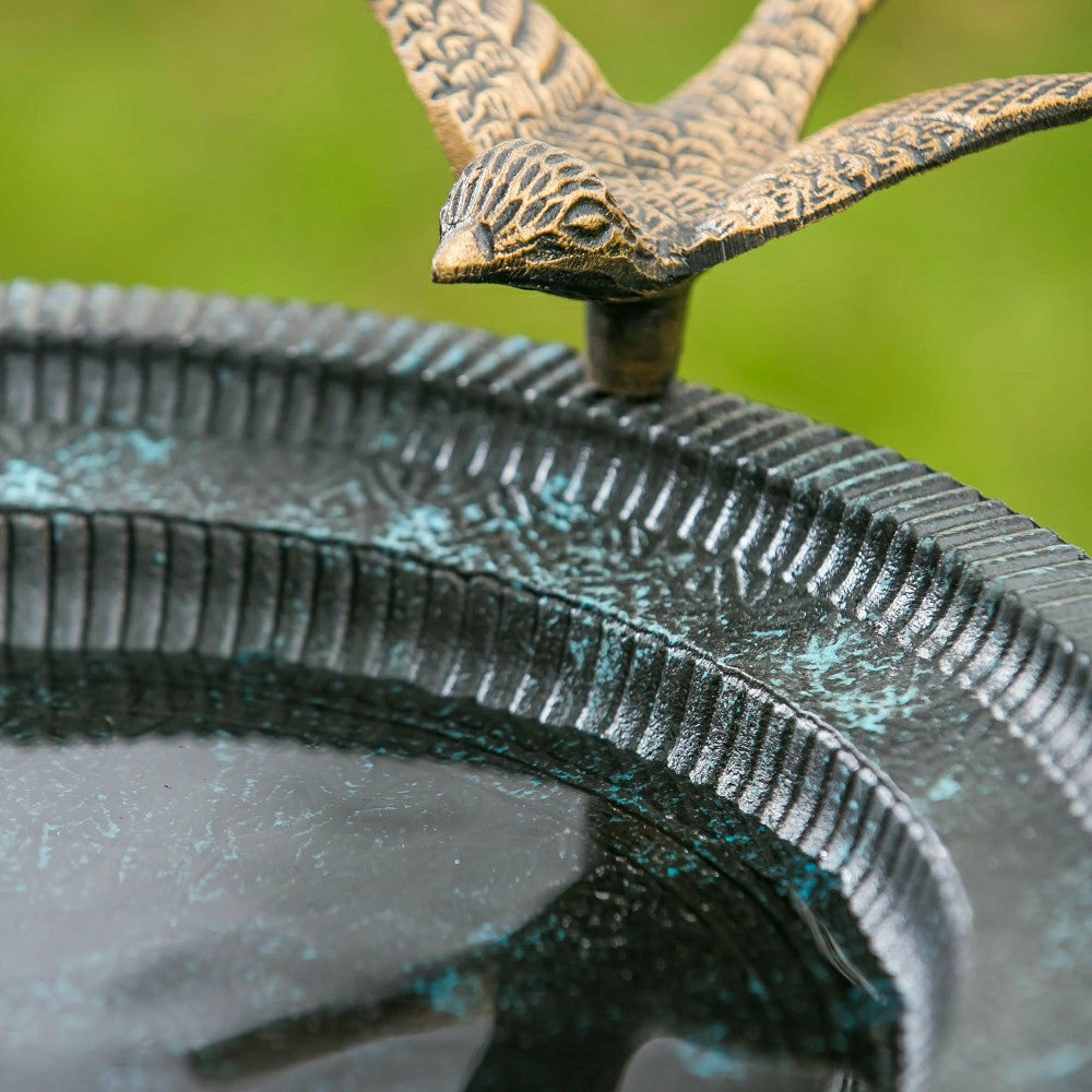 Sculpted Songbirds Metal Pedestal Birdbath | Plow & Hearth