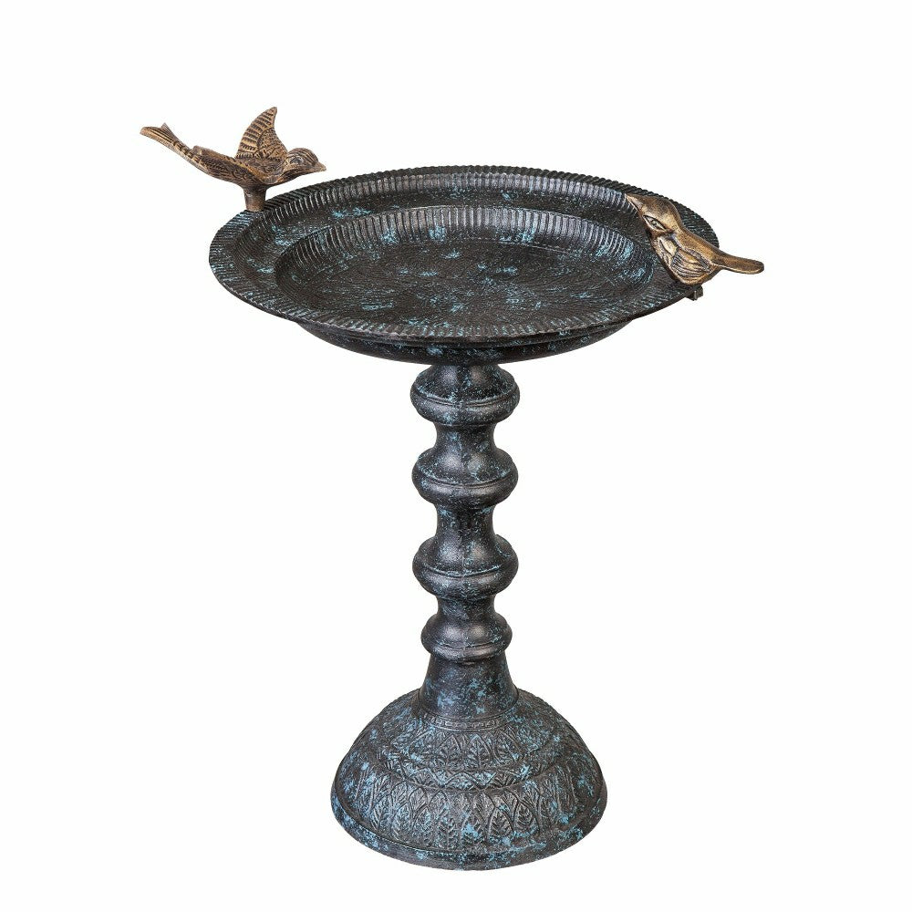 Sculpted Songbirds Metal Pedestal Birdbath | Plow & Hearth