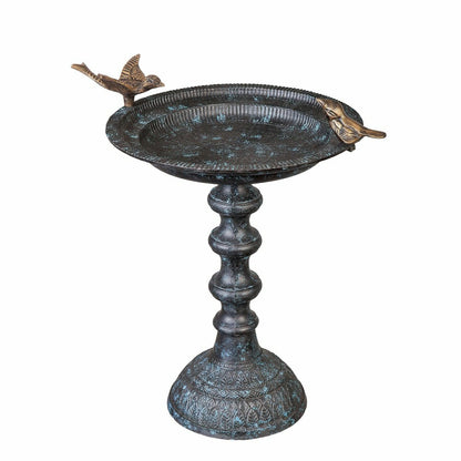 Sculpted Songbirds Metal Pedestal Birdbath | Plow & Hearth
