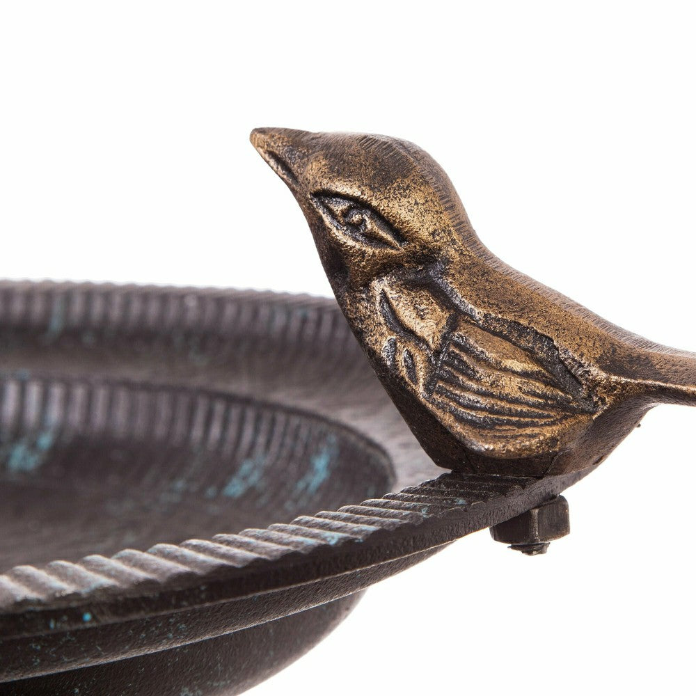 Sculpted Songbirds Metal Pedestal Birdbath | Plow & Hearth