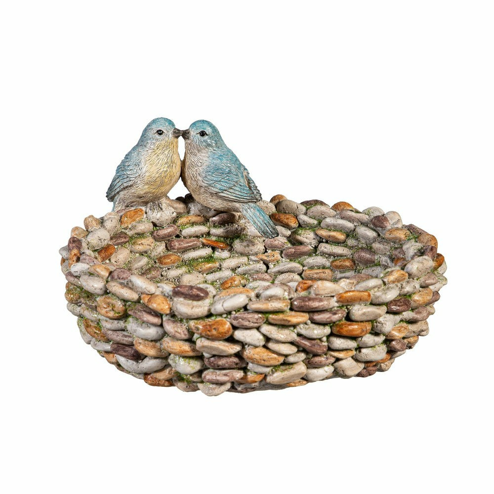 What She Shed Birdbath, Resin Pebble with Birds | Plow & Hearth