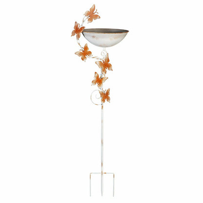 Garden of Wonder Birdbath, Metal Staked Butterfly | Plow & Hearth