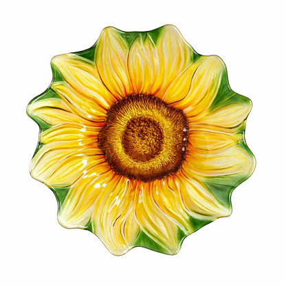 Harvest Blossoms Birdbath,18" Hand Painted and Embossed Shaped Bird Ba | Plow & Hearth